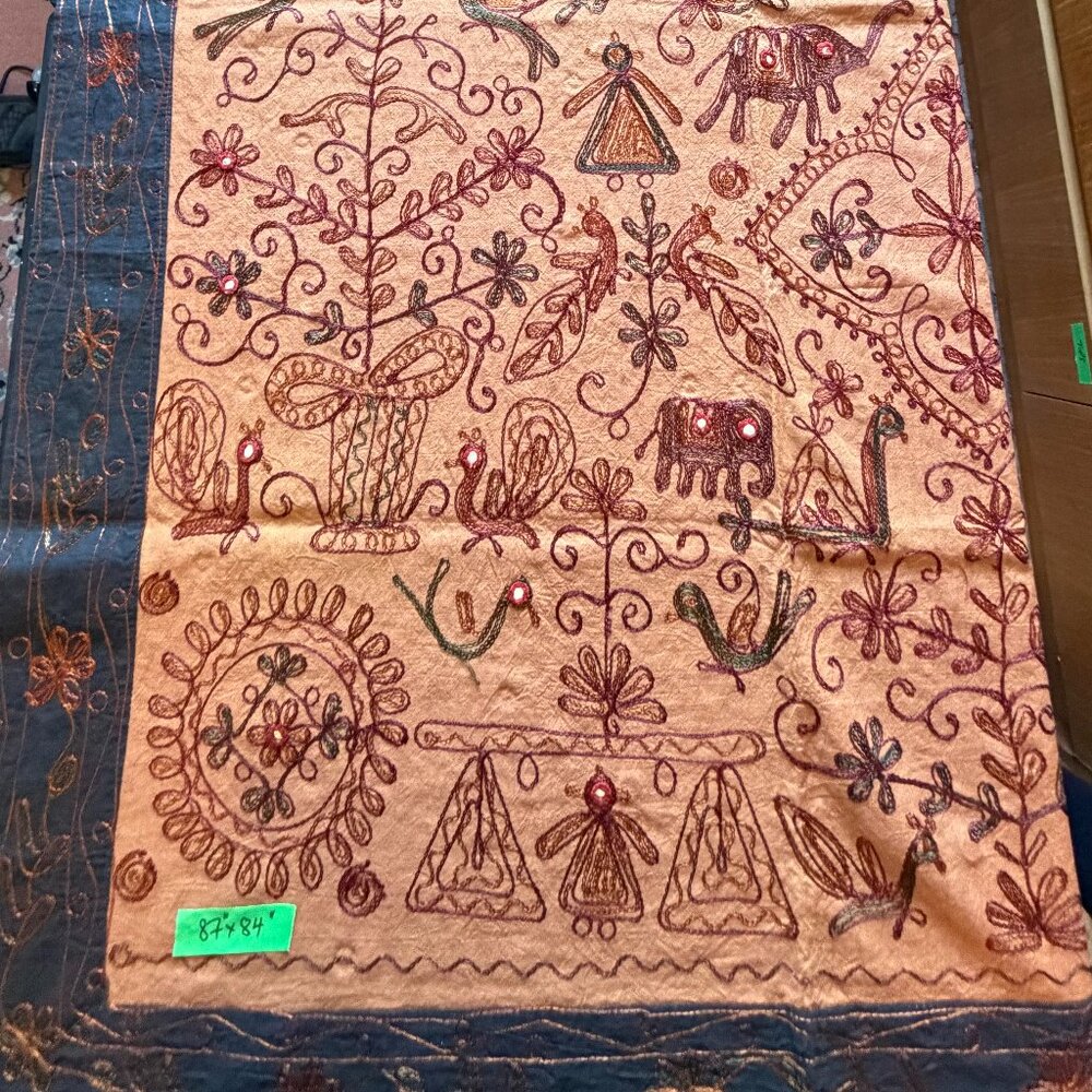 Vintage Indian Embroidered Tapestry